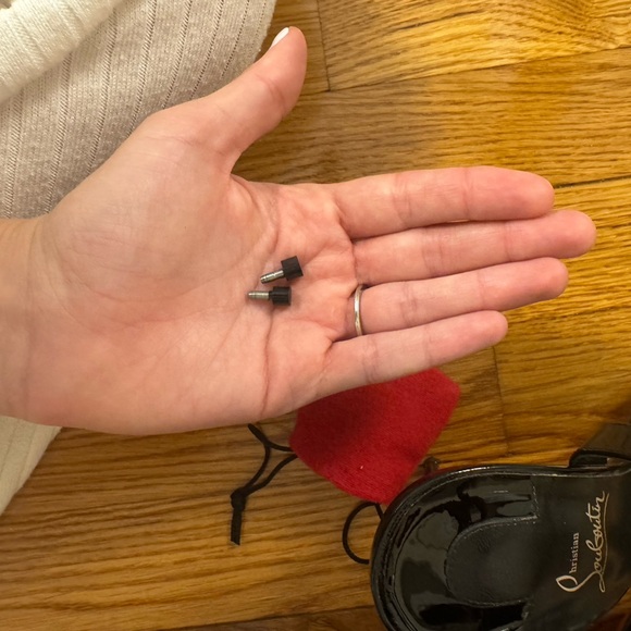 Christian Louboutin Mara 100 Black Patent Sandal Ankle Strap Open Heel Pump - Picture 13 of 13